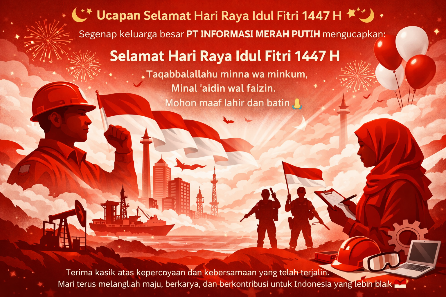 PT Informasi Merah Putih Ucapkan Selamat Idul Fitri 1447 H, Ajak Masyarakat Perkuat Persatuan dan Semangat Berkarya